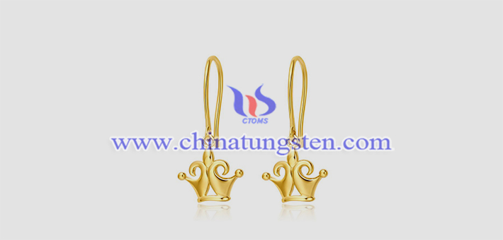 gold plated tungsten alloy earbob picture