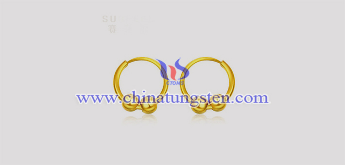 gold plated tungsten alloy earrings picture