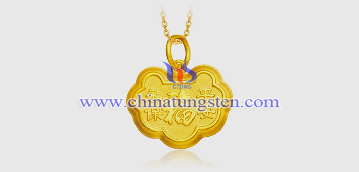 gold plated tungsten alloy longevity lock pendant picture