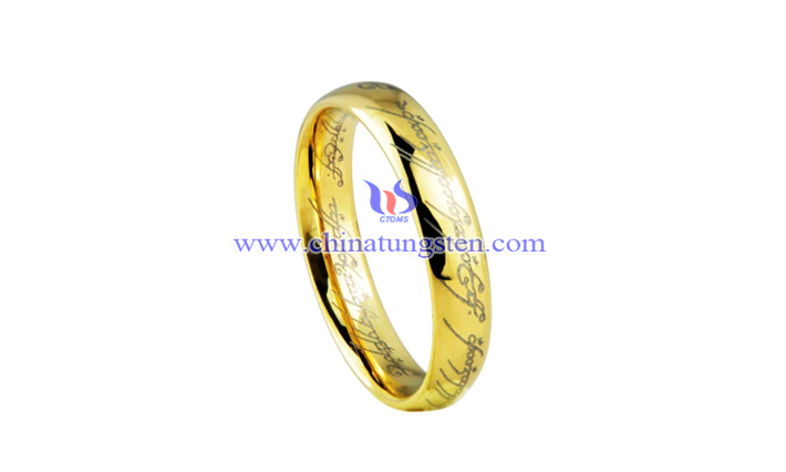 women tungsten golden ring picture